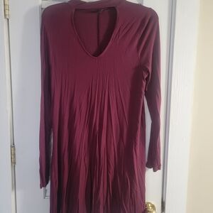 Express Deep Red Long Sleeve Top